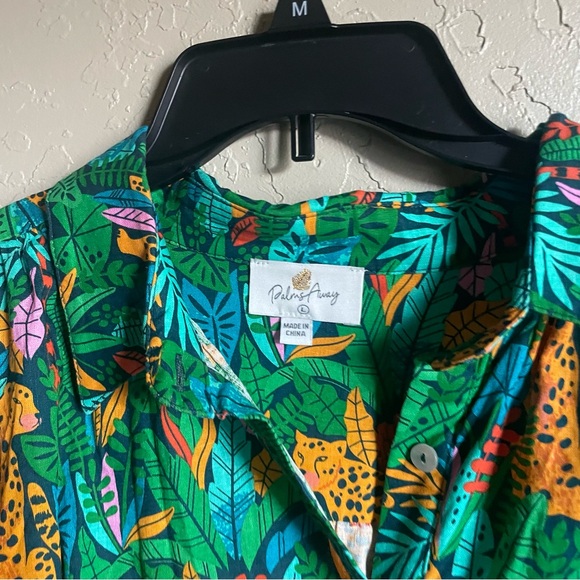 Palms Away Out Of The Woods Green Print Midi Dress - Picture 8 of 10